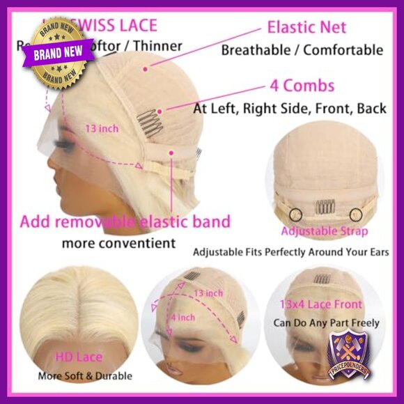 13x4 HD Transparent Lace Front Wig Human Hair Pre Plucked 12 Inch Straight main image 4